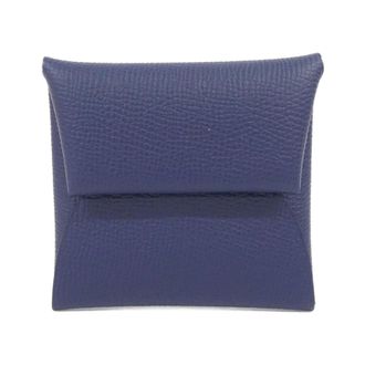 Herm&egrave;s Bastia Blue Navy Epsom Leather Coin Purse/Coin Case (Pre-Owned)