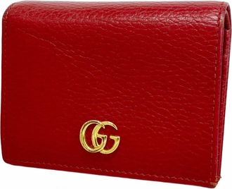 Gucci Red Color Leather Wallet (Bi-Fold) (Pre-Owned)