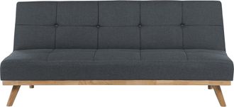 Beliani Beliani - Sof&aacute; Cama Clic Clac 3 Plazas Gris Sal&oacute;n Moderno Con Mechones Froya
