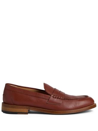 Dsquared2 pebbled leather penny loafers - men - Leather/Calf Leather/Calf Leather - 40 - Brown