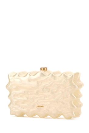 Cult Gaia Womens Ivory Acrylic Paloma Clutch Exterior: Borse A Mano