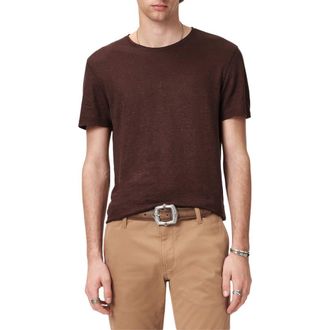 John Varvatos Mott Linen T-Shirt in Pruce at Nordstrom, Size X-Large