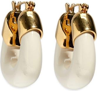 Lizzie Fortunato Mini Organic Hoop Earrings in White at Nordstrom