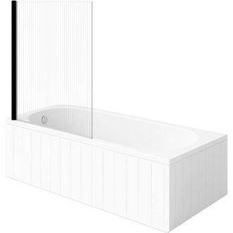 Villeroy & Boch Ba&ntilde;era Villeroy & Boch O.novo 160 X 70 Cm Blanca Con Brazo Derecho + Mampara De Ba&ntilde;o Aurys Raywall Negra Mate Con Brazo Izquierdo