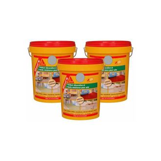 Sika Sika - Set di 3 vernici monocomponenti per pavimenti sol w - Grigio cemento - 5L