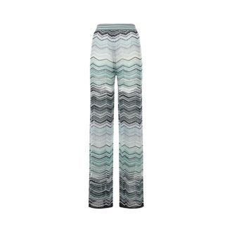 Missoni Wide Trousers, female, Multicolor, Size: M Wide Chevron Lam&eacute; Viscose Trousers with Sequins