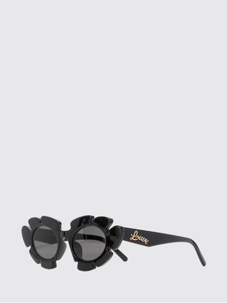 Loewe Black Acetate Cat-Eye Sunglasses with Flower Design