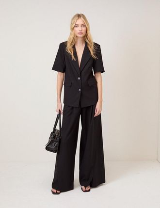 Nobody's Child Black Short Sleeve Boyfriend Blazer