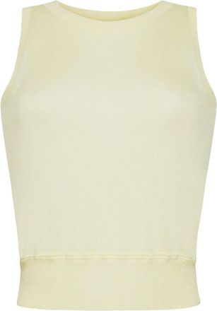 Adam Lippes Top Shell in maglia fine - Giallo