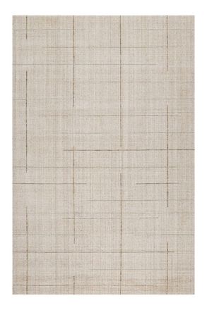 Wecon Home Alfombra tejida a mano Tencel y lana pura beige 140x200