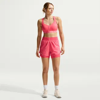 Nike Womens One Dri-FIT High-Waisted 3 2-in-1 Shorts in Pink | DX6016-897