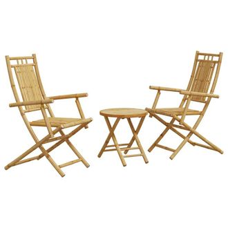 Berkfield Home 3 Piece Bistro Set Bamboo in Brown