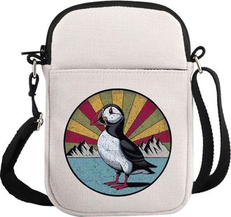 Generic PYOUL Coastal Seabird Gift Charming Puffin Crossbody Bag Seaside Adventure Travel Bag Ocean Wildlife Gift Unique Bird Gift (Charming Puffin CB)