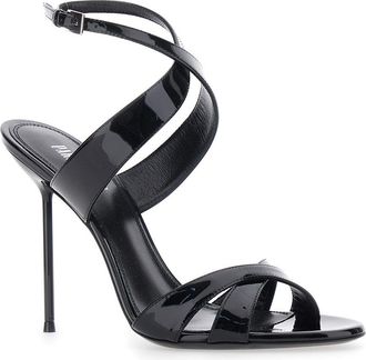 PARIS TEXAS Womens High Heel Sandals Lidia Black Leather Calf