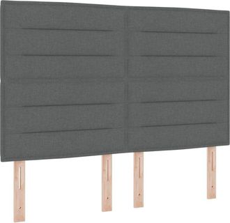 vidaXL Box Spring Bed with Mattress Dark grey 140 x 200 cm Fabric vidaXL