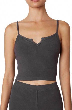 Nia Notched Tank Top In Smoke