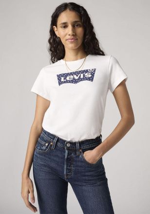 Levi's T-Shirt LEVIS THE PERFECT TEE WHITES, Damen, Gr. XS (34), maya fuzzy dot bw fi, Single Jersey, Obermaterial: 100% Baumwolle, bedruckt, regular fit tai