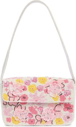 Collection XIIX Beaded 3D Floral Baguette Shoulder Bag in Pink Multi at Nordstrom Rack