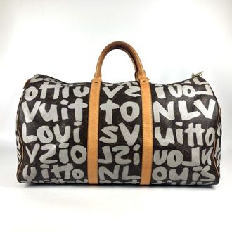 Louis Vuitton Brown Monogram White Monogram Graffiti Boston Bag (Pre-Owned)