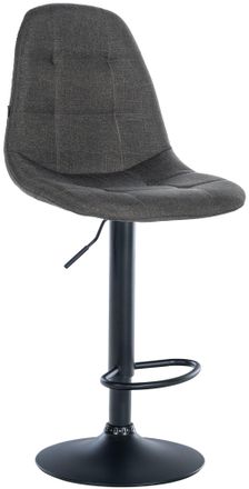 Clp Clp - Taburete De Bar Elmore De Tela Gris Oscuro Metal Negro Mate