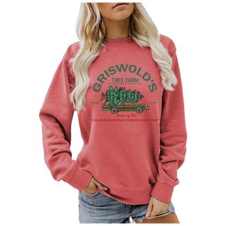 Generic Griswolds Tree Farm Sweatshirts Women Christmas Family Graphic Loose Fall Winter Sweatshirt Long Sleeve Shirt Tops