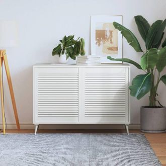 vidaXL Ante a Lamelle Bianche 2 pz Bianche 69x59,4 cm Legno di Pino - Vidaxl