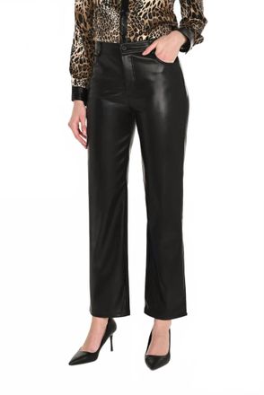 Frank Lyman Design Vegan Pleather Straight Leg Pant In Black