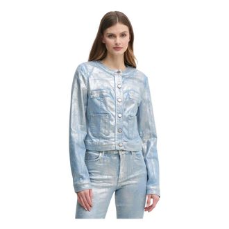 Guess Jassen, Dames, Blauw, S, Katoen, Sammy Jacket