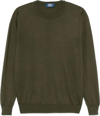 Fedeli Argentina Crewneck - Heren - Cashmere truien - Groen - XL - Kasjmier - Truien & Vesten