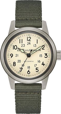 Bulova Hack Automatic Green Nylon Mens Watch