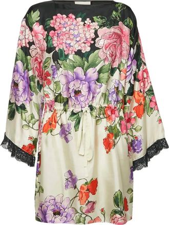 Gucci Abito in seta a fiori - Multicolore