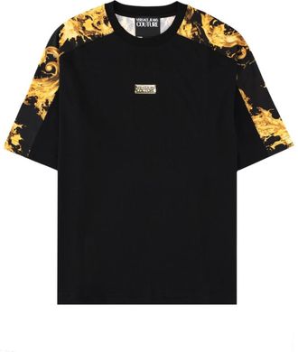 Versace Jeans Couture Black Printed Crew Neck T-Shirt