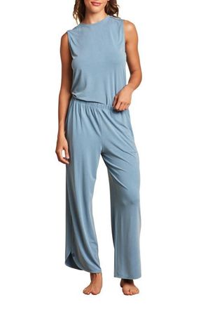 Barefoot Dreams Malibu Collection Sand Washed Jersey Wide Leg Pajamas in Seashore at Nordstrom, Size X-Small