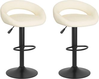 vidaXL Taburetes de cocina 2 unidades terciopelo crema Vidaxl