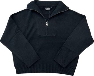 27 Miles Malibu Womens Jeanette Half-Zip Cashmere Sweater In Black
