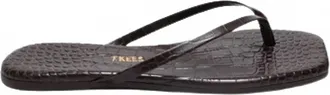 Tkees Womens Square Toe Lily Croc Sandals In Carob