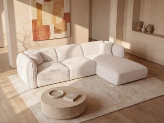 Vente-Unique Divano in Tessuto testurizzato Beige - Angolo a destra - CAMILIO della Maison C&eacute;phy