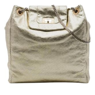 Chanel Pre-owned Perforated Leather Tote - Dames - Pre-owned - Geel - Maat: ONE Size Leer
