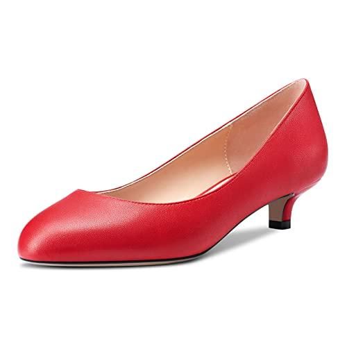 Escarpins Femme à Talon Kitten Bas 3 Cm - Bout Rond Fermé, Classique, élégant Et Confortable, Idéal Avec Robe - 8