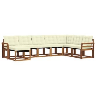 vidaXL Conjunto De Sof&aacute;s De Exterior Con Coj&iacute;n 8 Pcs Natural Y Crema Vidaxl