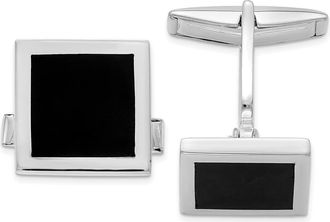 Diamond2Deal Sterling Silver Onyx Cuff Links