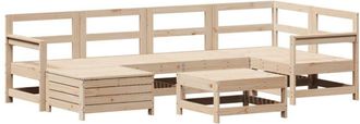 vidaXL Juego De Sof&aacute;s De Jard&iacute;n 7 Piezas Madera Maciza De Pino Vidaxl