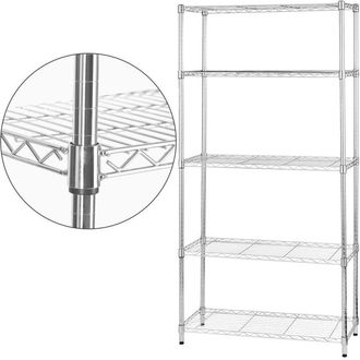 Esto Scaffale Acciaio in Filo Cromato 4 ripiani 180 cm - cromato