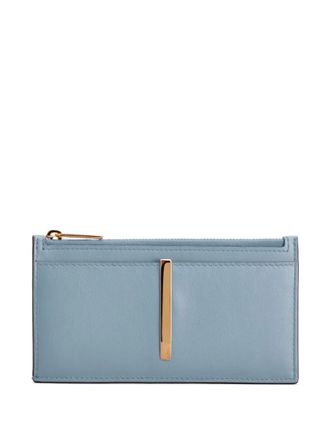Tod's zip-detail card holder - women - Calf Leather - One Size - Blue