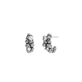 John Richmond Cirkelvormige oorbellen met kralen en diamanten - Dames - Accessoires - Grijs - Maat: ONE Size