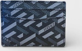 Versace Mens Versace Cardholder Coated Canvas Monoprint Black Grey - Size: ONE size