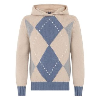 Fedeli Diamond Sweater met Capuchon - Heren - Hoodies - Beige - L - Kasjmier - Hoodies & sweatvesten