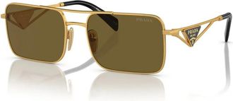 Prada Stijlvolle zonnebril met donkere lenzen - Dames - Zonnebrillen - Geel - 56 MM - Accessoires