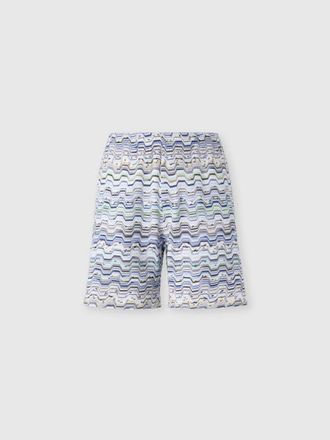 Missoni Cotton Shorts With Raschel Knit And Greek Motif in Beige& White at Nordstrom, Size X-Large
