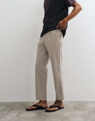 Mango Pantaloni dritti color cammello-Neutro